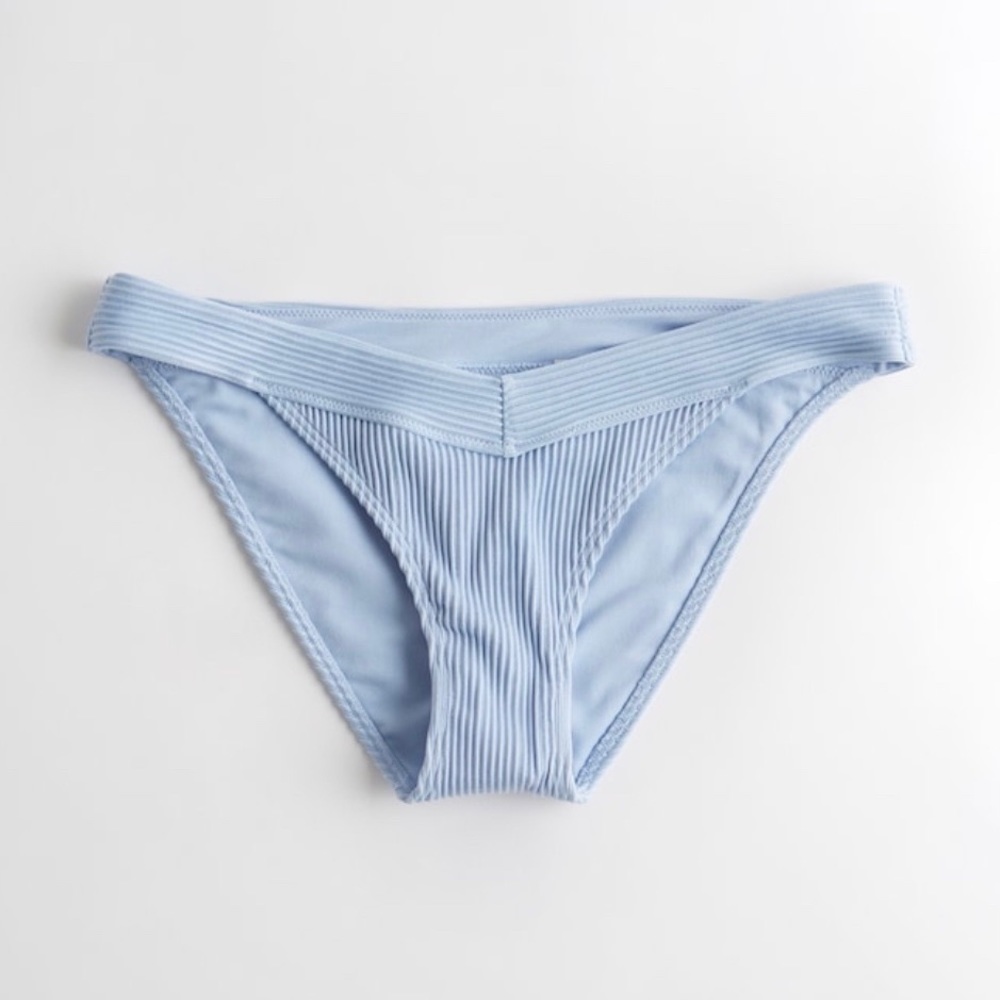 Light Blue Ribbed Bikini Bottom